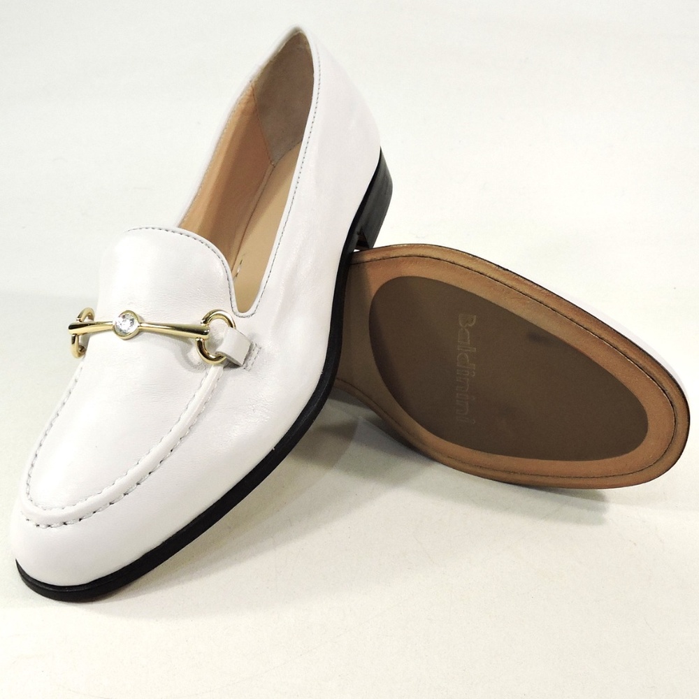 BALDININI 🇮🇹WOMEN'S  WHITE SOFT LEATHER COMFORT LOAFERS - Picture 12 of 12